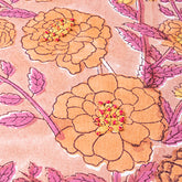 Marigold Jaal Hand Block Printed & Hand Embroidered Cushion Cover Set of 2 , Pink